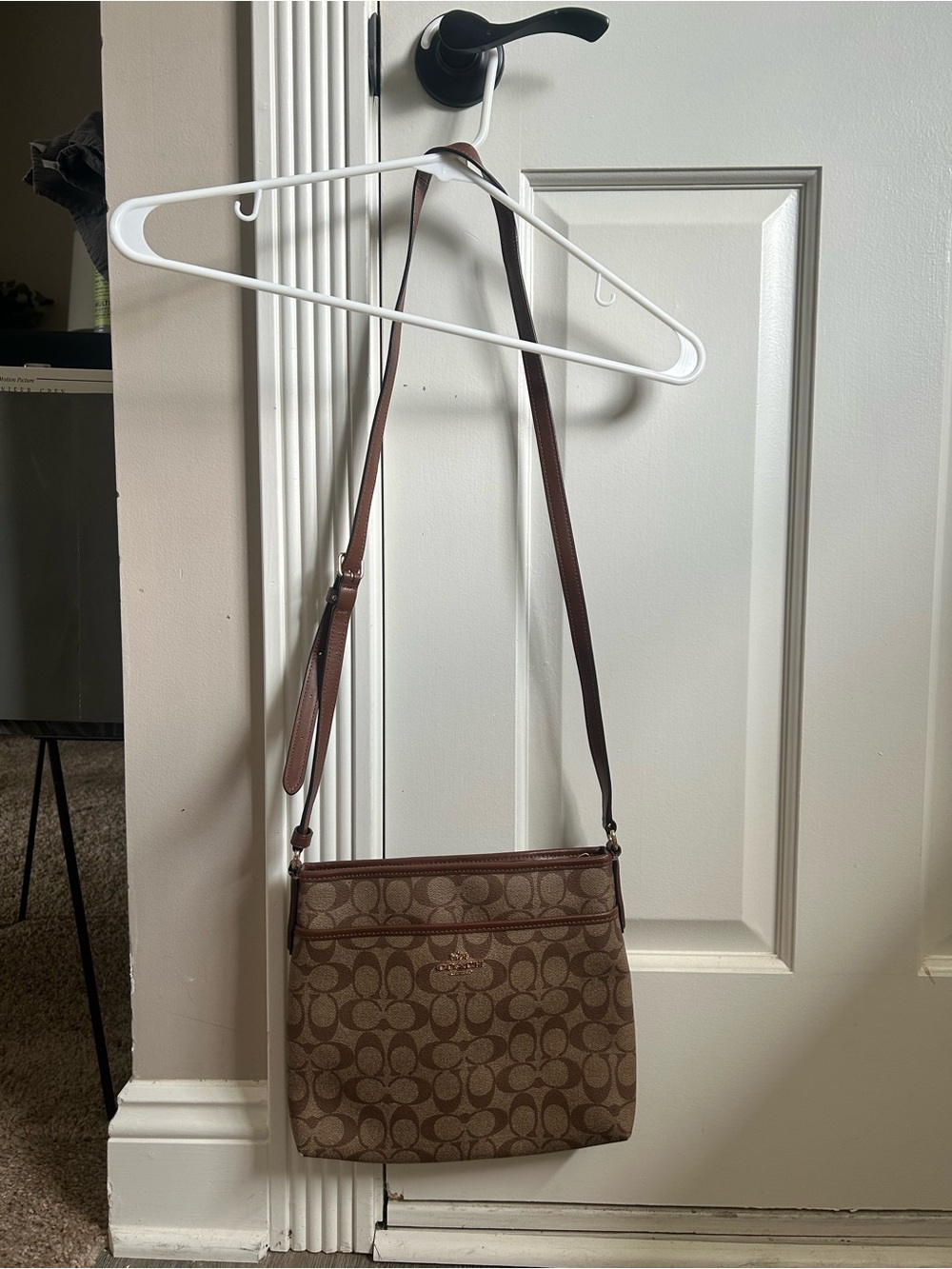 Brown Signature Canvas Crossbody Coach Bag